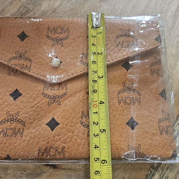 MCM Orange Leather Clutch - Picture 5 of 6